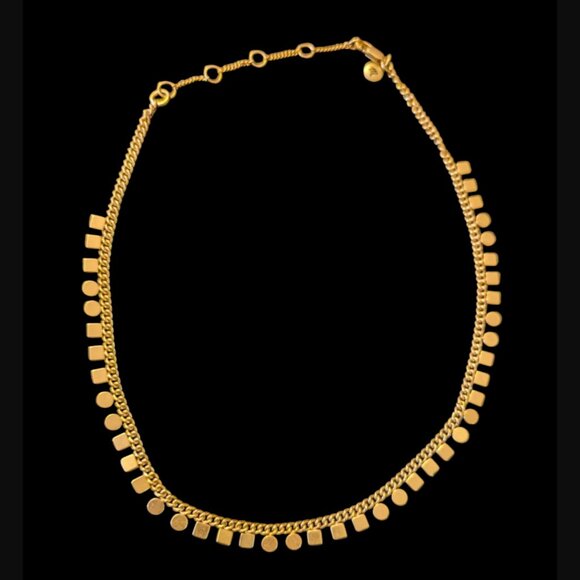 Madewell Gold Tone Geometric Collar 17" Long Choker Necklace - Picture 1 of 9